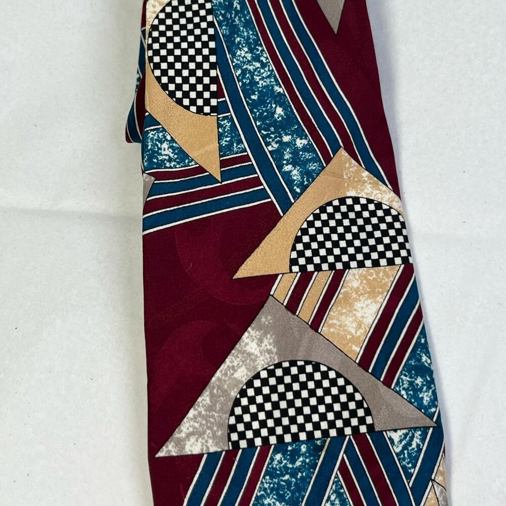 Portofino Silk Neck Tie Vintage 60"X3 5/8" MCM MobBoss Eclectic Grandpa Luxury‎
